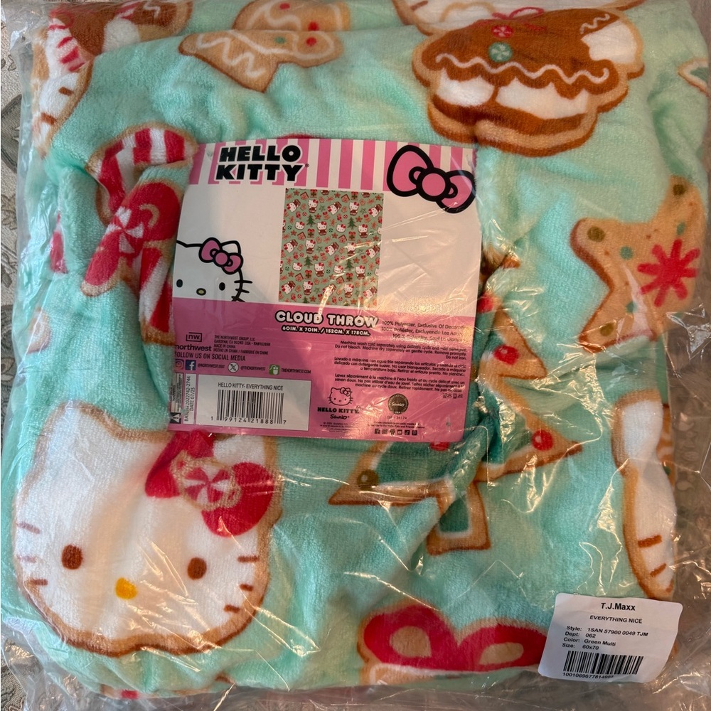 Hello Kitty Christmas throw blanket